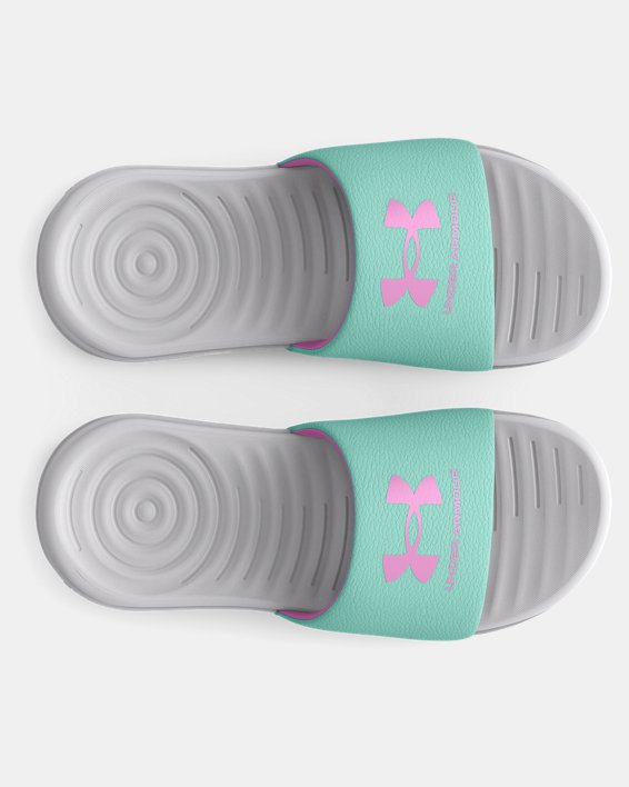 Girls' UA Ansa Fixed Slides in Gray image number 2